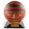 Image 1 : MAGIC JOHNSON AND LARRY BIRD DUAL SIGNED NBA FINALS BASKETBALL (BECKETT COA)