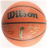 Image 2 : MAGIC JOHNSON AND LARRY BIRD DUAL SIGNED NBA FINALS BASKETBALL (BECKETT COA)