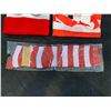 Image 2 : Anime Roll Cloak Red & White Stripes Set With Glasses Socks