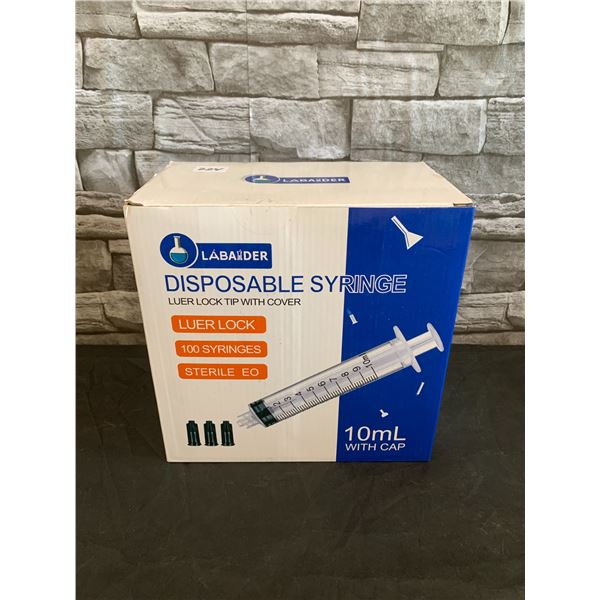 Labaider Disposable Syringe Luer Lock Tip With Cover 100 Syringes 10ml With Cap