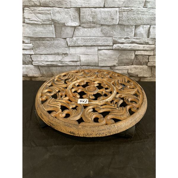 Metal Plant Stand With Wheels - Cast Iron