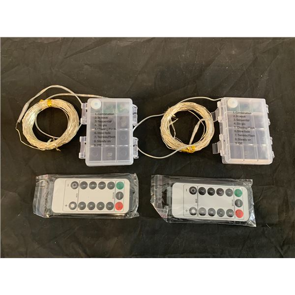 2 Pack Fairy Lights Battery Operated Waterproof 8 Modes With Remotes