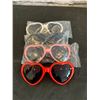 Image 1 : 4 Pack Heart Shaped Glasses Multi Colour