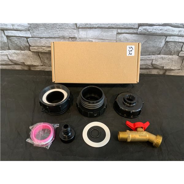 Nqeuepn IBC Tote Adapter 2 Sizes 275-330 Gallon IBC Bag Fittings 1/2 Solid Brass Water Shut Off Valv