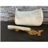 Image 5 : Vodiu Clutch Tote Handbag With Removable Straps White