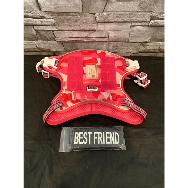 Dog Harness - Large Pink with Best Friend Patch