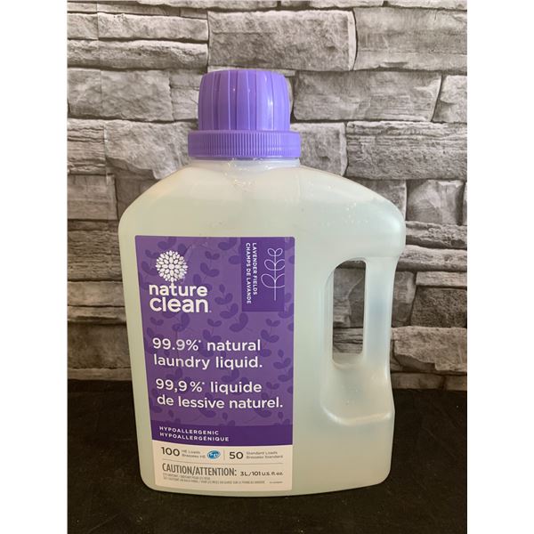 Nature Clean 99.9% Natural Laundry Liquid 50 Loads 3L Lavender