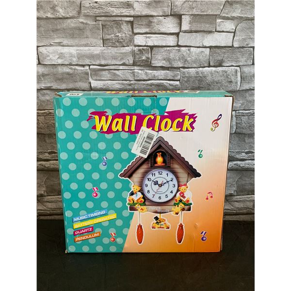 Wall Clock Fairy's Woods Music Timeing /Battery Operated / Quartz / Pendulum