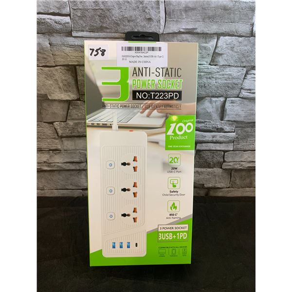 Anti- Static 3 Power Socket With USB No:T223PD EU/UK