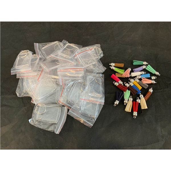 Plastic Picture Key Chains With Tassels