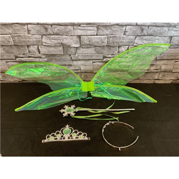 Fairy Wings Costume Kit Green Clear
