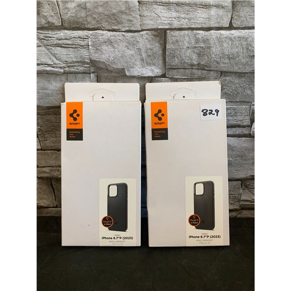 Lot of 2 Spigen for Iphone 6.7"p (2023) Mag Armor