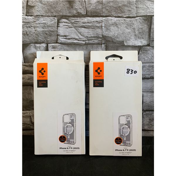 Lot of 2 Spigen for Iphone 6.7"p (2023) Ultra Hybrid Mag Fit