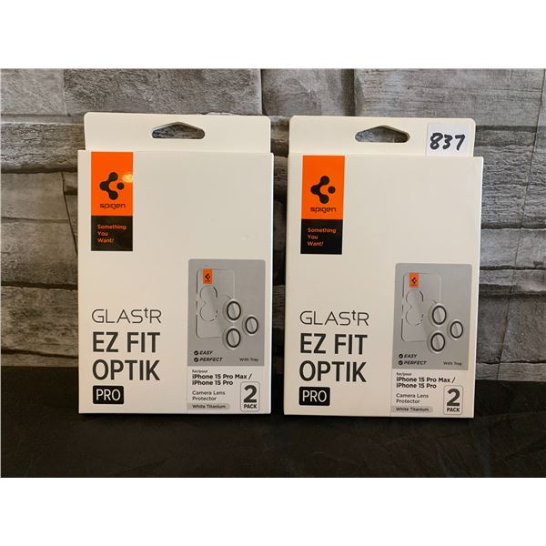 Lot of 2 Glastr EZ Fit Optik Pro for Iphone 15 Plus 2 Pack Camera Lens Protector Yellow