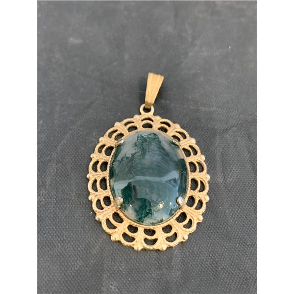 Artisan Handmade Moss Agate Pendant