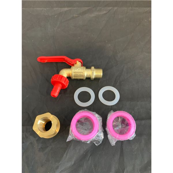 Rain Barrel Spigot Fitting Set Brass