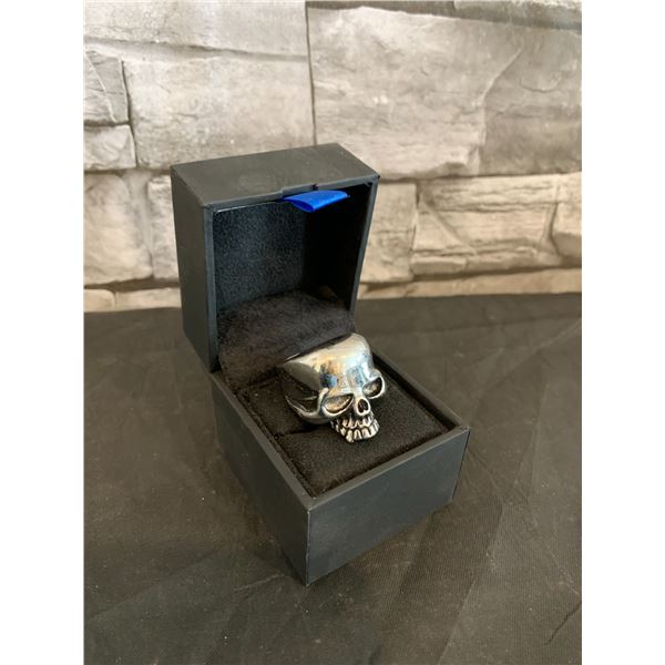 Mens Stainless Steel Skull Ring Size 10