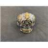 Image 5 : Stainless Steel Day Of The Dead Sugar Skull Ring - Size 14