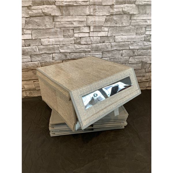 Lot of 4 Stackable Foldable Shoe Bins