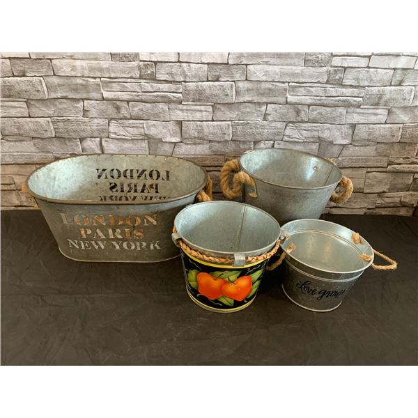 Lot of 4 Metal Plant Holders