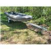 Image 1 : Zodiac 14ft. Hunt & Fish inflatable boat FH14 s/n Z24922 c/w Fishing deck, Trailer - homemade, c/w e