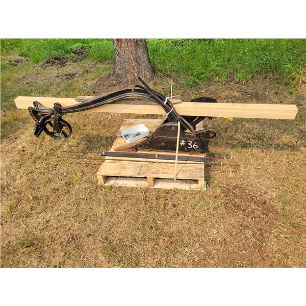 Antique single plow with hardware