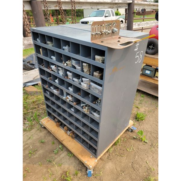2 sided bolt bin with assort. of nuts, bolts and washers