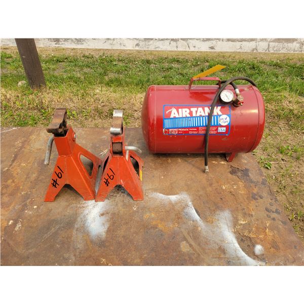Portable air tank, assort. jack stands