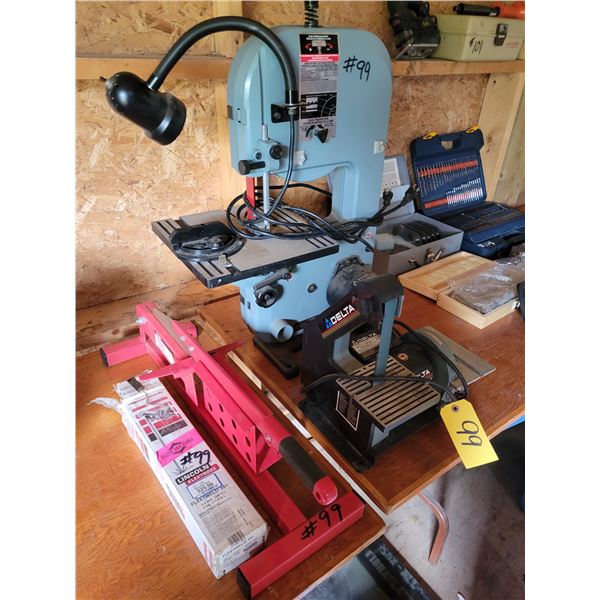 Bench bandsaw, bench sander, laminate cutter
