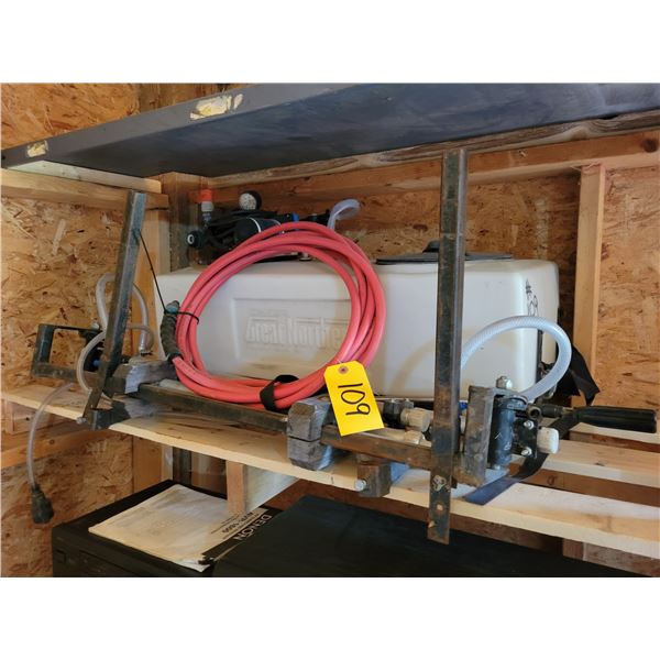 Great North ATV mount sprayer c/w wand & broom