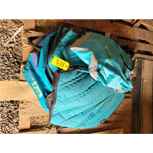 Winter horse blankets, feed buckets etc.