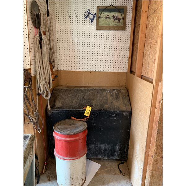 42in. metal feed bin, metal container