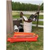 Image 5 : Metal container s/w shovels & misc., snowfence, pails