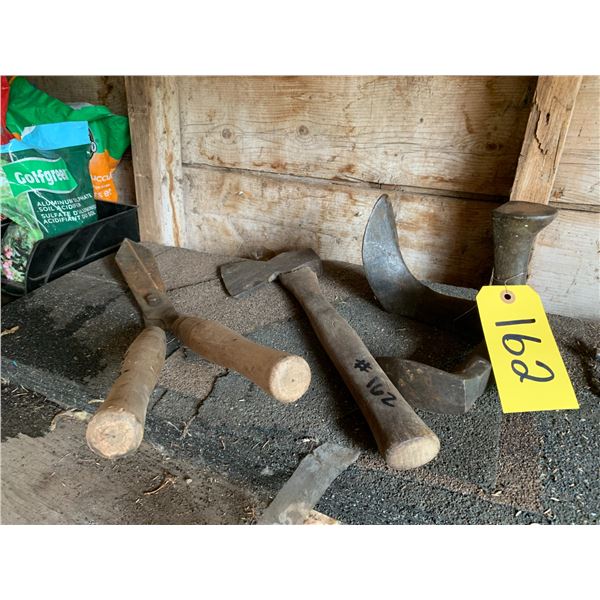 Pruners, hatchet, cobbler stand