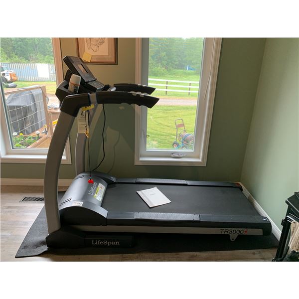Life Span Folding Treadmill TR3000 c/w manual and Matt