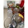 Image 4 : Qty of Glass jars, serving dish, glass vases, meat grinde, round cheese boards with glass dome cover