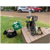 Image 9 : Outdoor fire pit c/w cover and propane tank, black metal decorative tricycle plant stand, Garden see