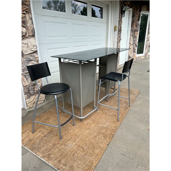 Mini Bar ( metal frame) with 2 stools