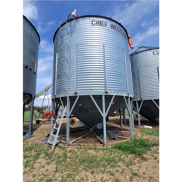 (Lots 31 & 32 are a Group Lot) Cheif 4000 Bu. hopper bottom, Double Skid, Ladder & opener, fan sells