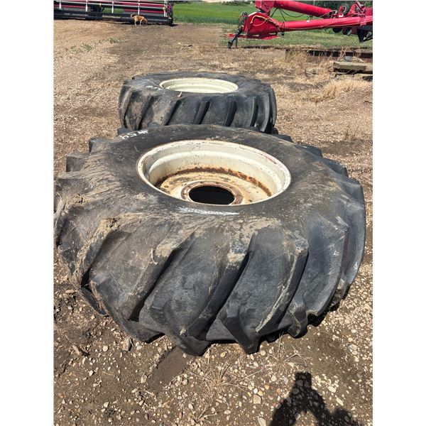 (So much each x 2) 2- 24.5 x 32 tires c/w 10 hole rims