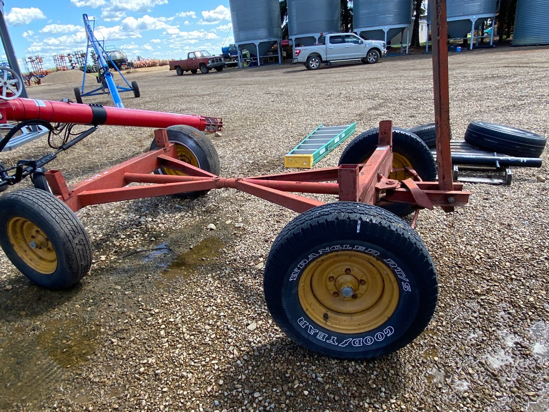 Steel framed hay rack wagon