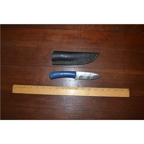 Handmade Damascus Steel Knife & Sheath