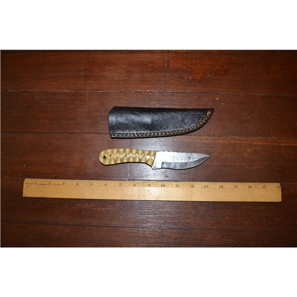 Handmade Damascus Steel Knife & Sheath
