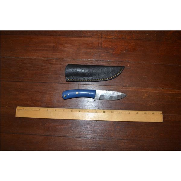 Handmade Damascus Steel Knife & Sheath