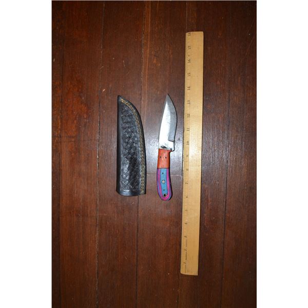 Handmade Damascus Steel Knife & Sheath
