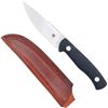 Image 1 : COBRATEC KOONSMAN 4" FIXED BLD BLACK D2 W/LEATHER SHEATH