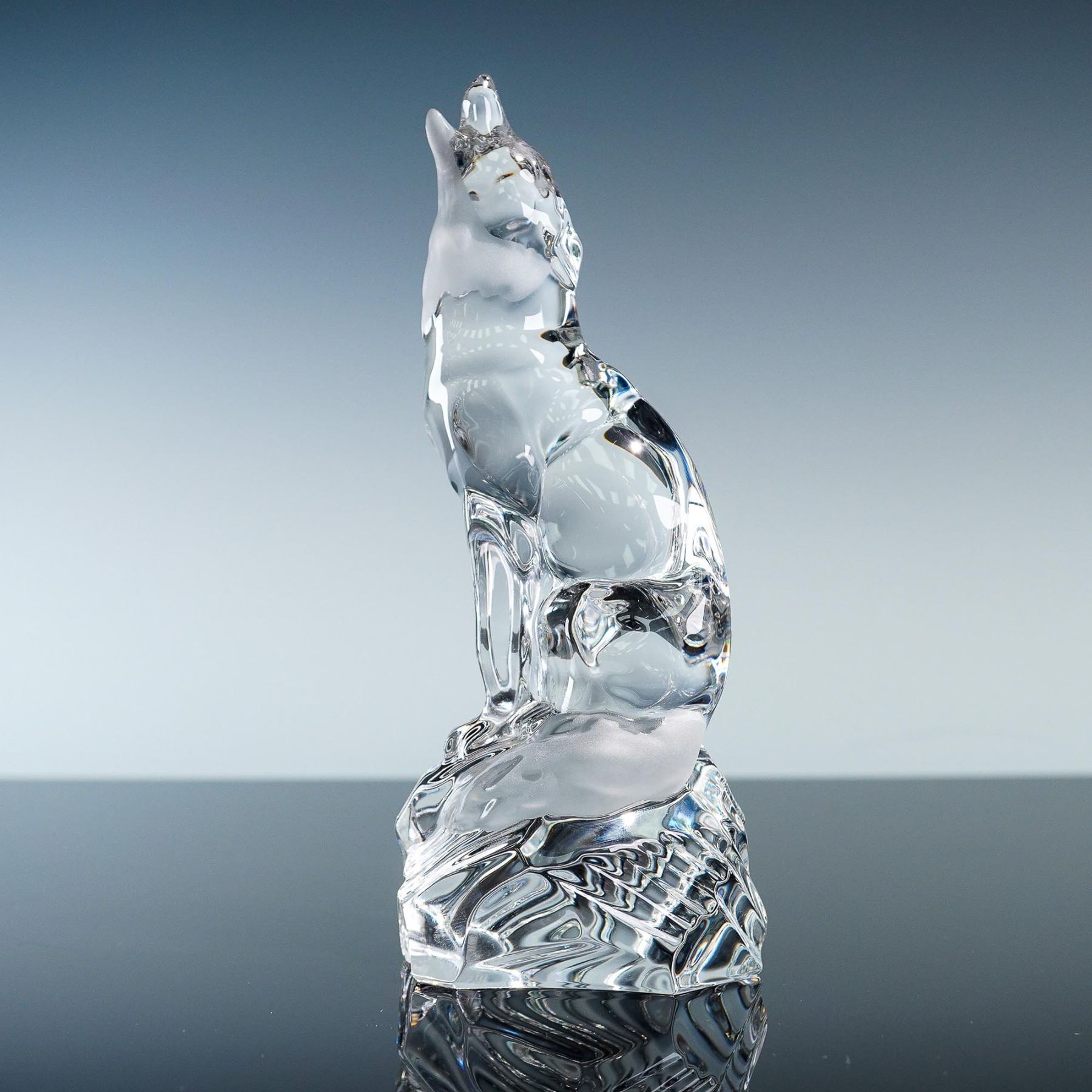 Crystal Wolves Lenox Fine Crystal Figurine, Howling Wolf