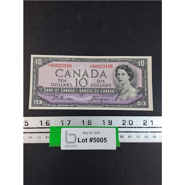 Canadian 1954 Ten Dollar Bill - Beattie/Coyne