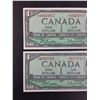 Image 2 : (2) Canadian 1954 One Dollar Bills - Beattie/Raminsky