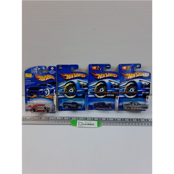 (4) Hot Wheels: Torpedo Jones, Jester, Challenger, Nissan Titan